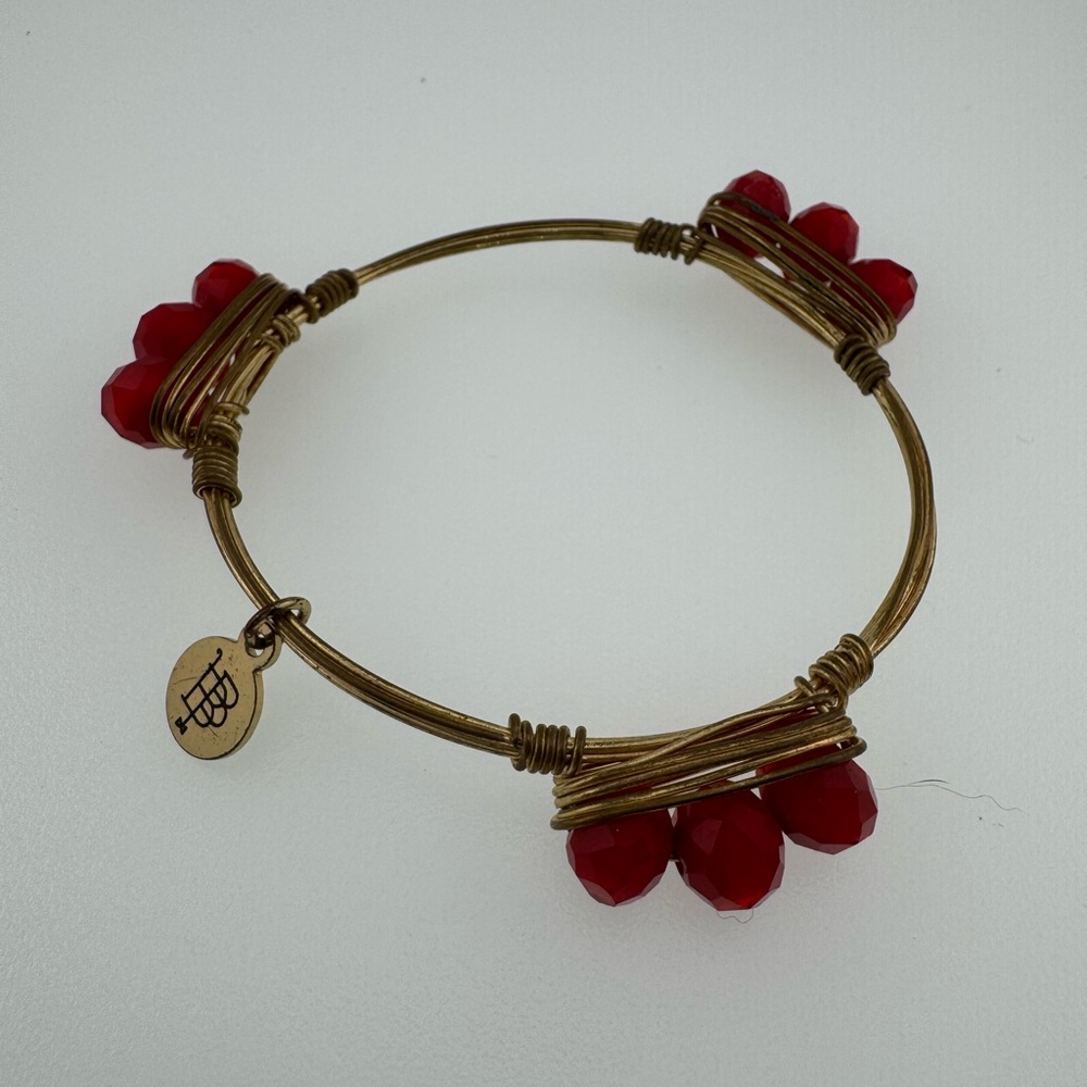 Bourbon and Bowties Red and Gold Bracelet